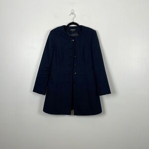 John Meyer Collection 2 piece skirt suit women size 8 blue black button down